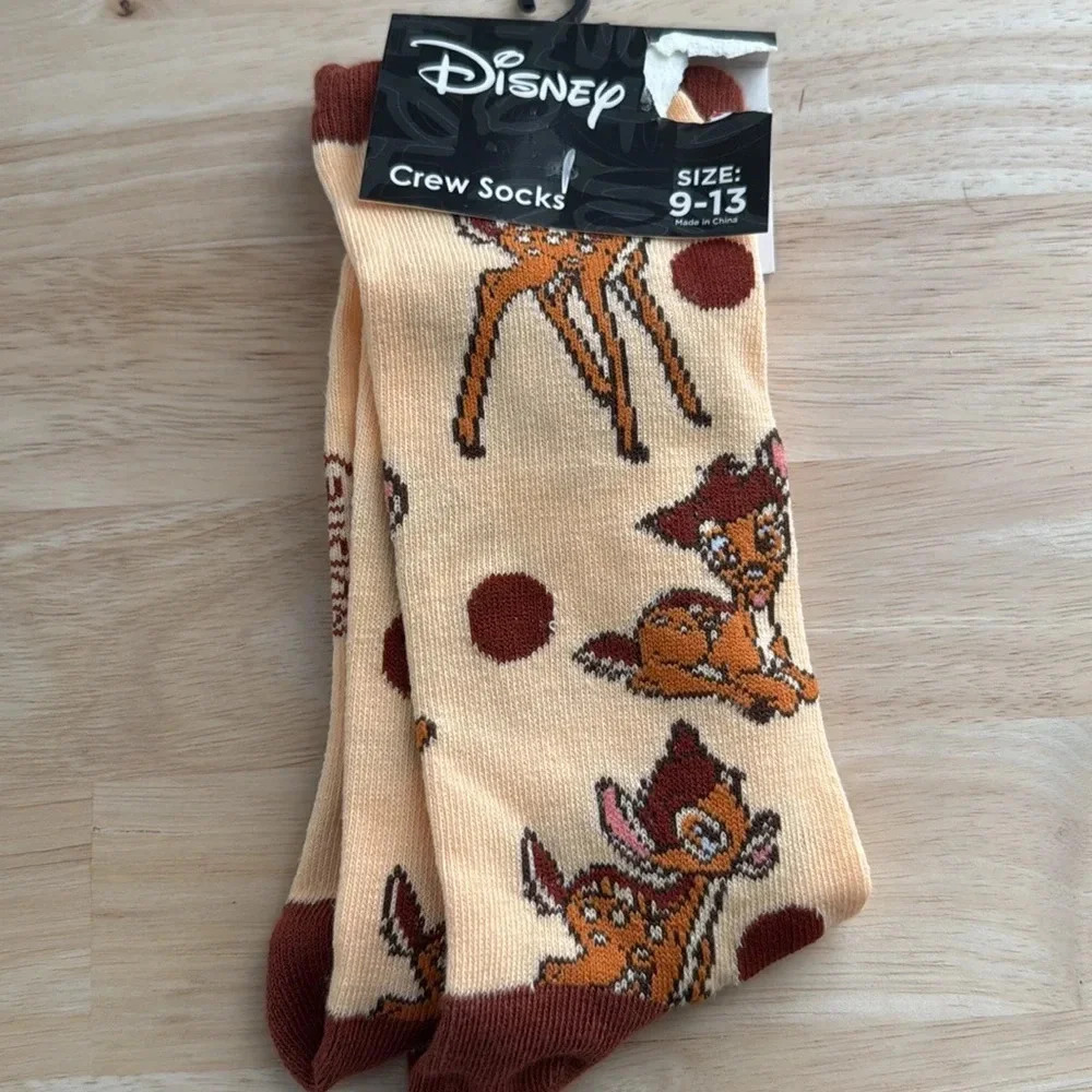 🎁 NWT Disney Bambi Crew Socks Unisex size 9-13